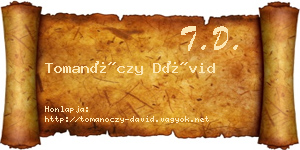 Tomanóczy Dávid névjegykártya