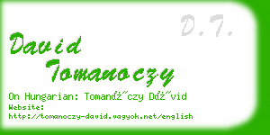 david tomanoczy business card